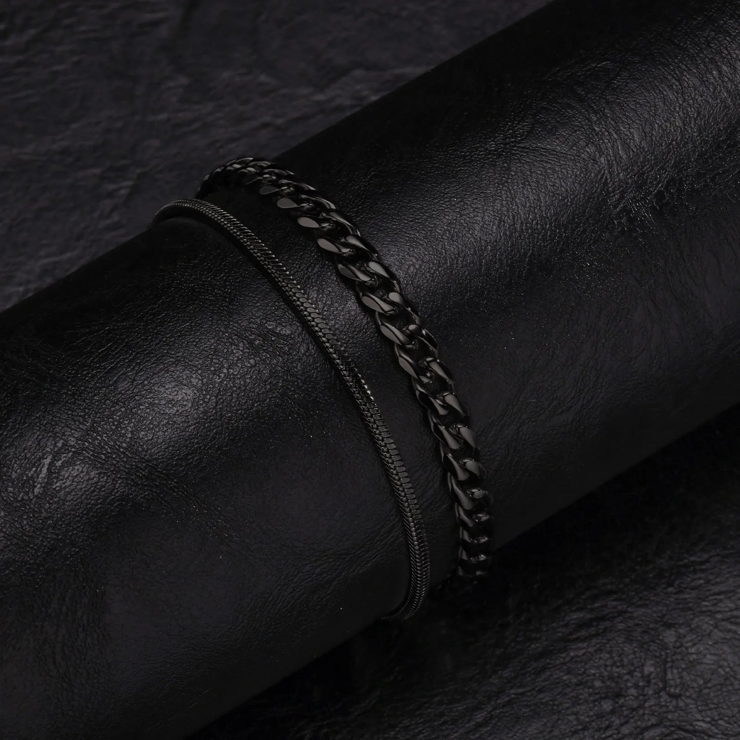 Men's Stainless Steel Chain Bracelet Set