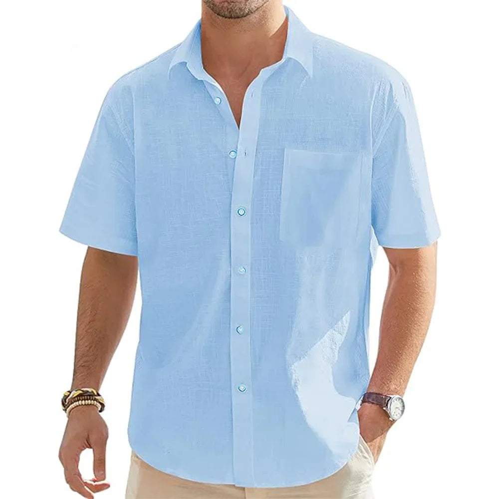 Men's Linen Short Sleeve Shirt