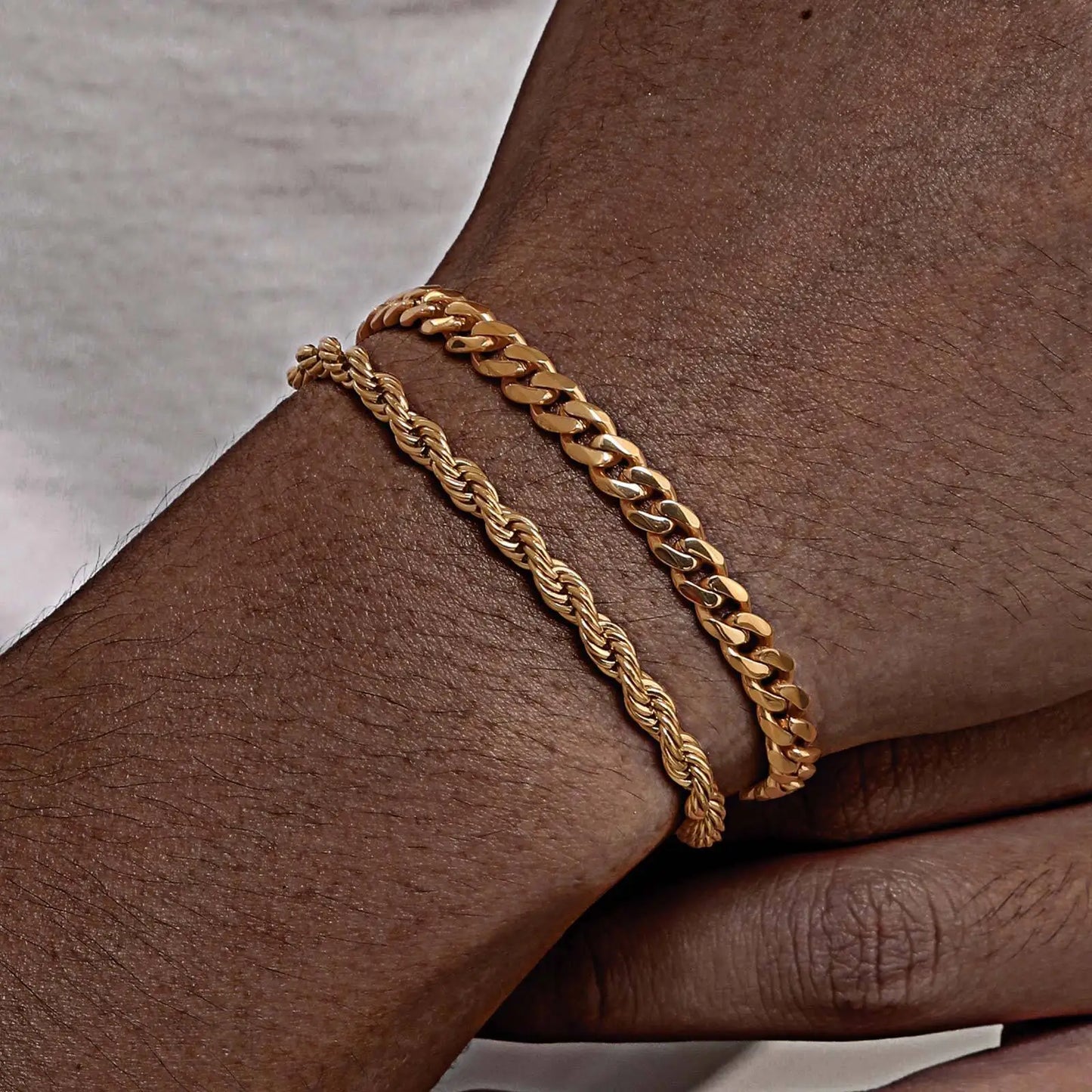 Men's Stainless Steel Chain Bracelet Set