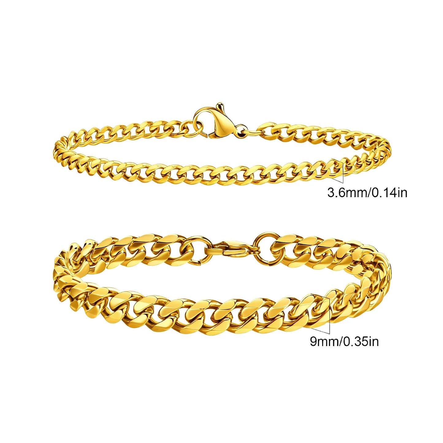 Men's Stainless Steel Chain Bracelet Set