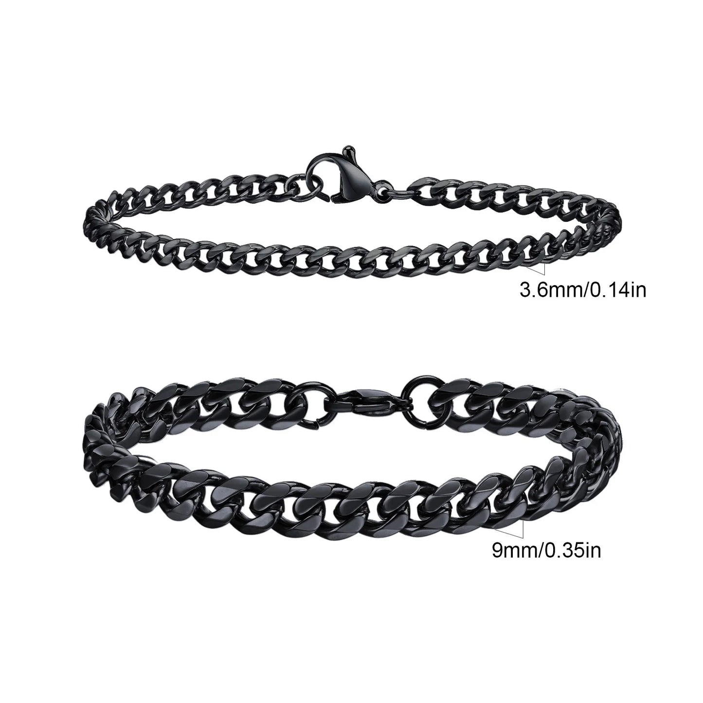 Men's Stainless Steel Chain Bracelet Set
