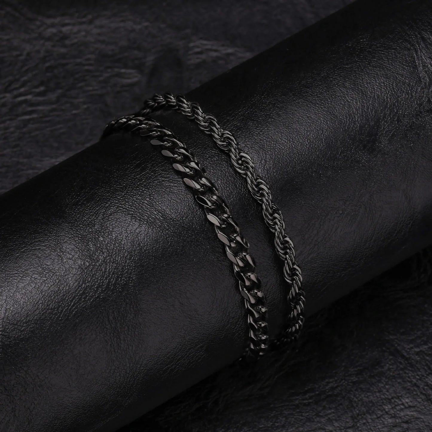 Men's Stainless Steel Chain Bracelet Set