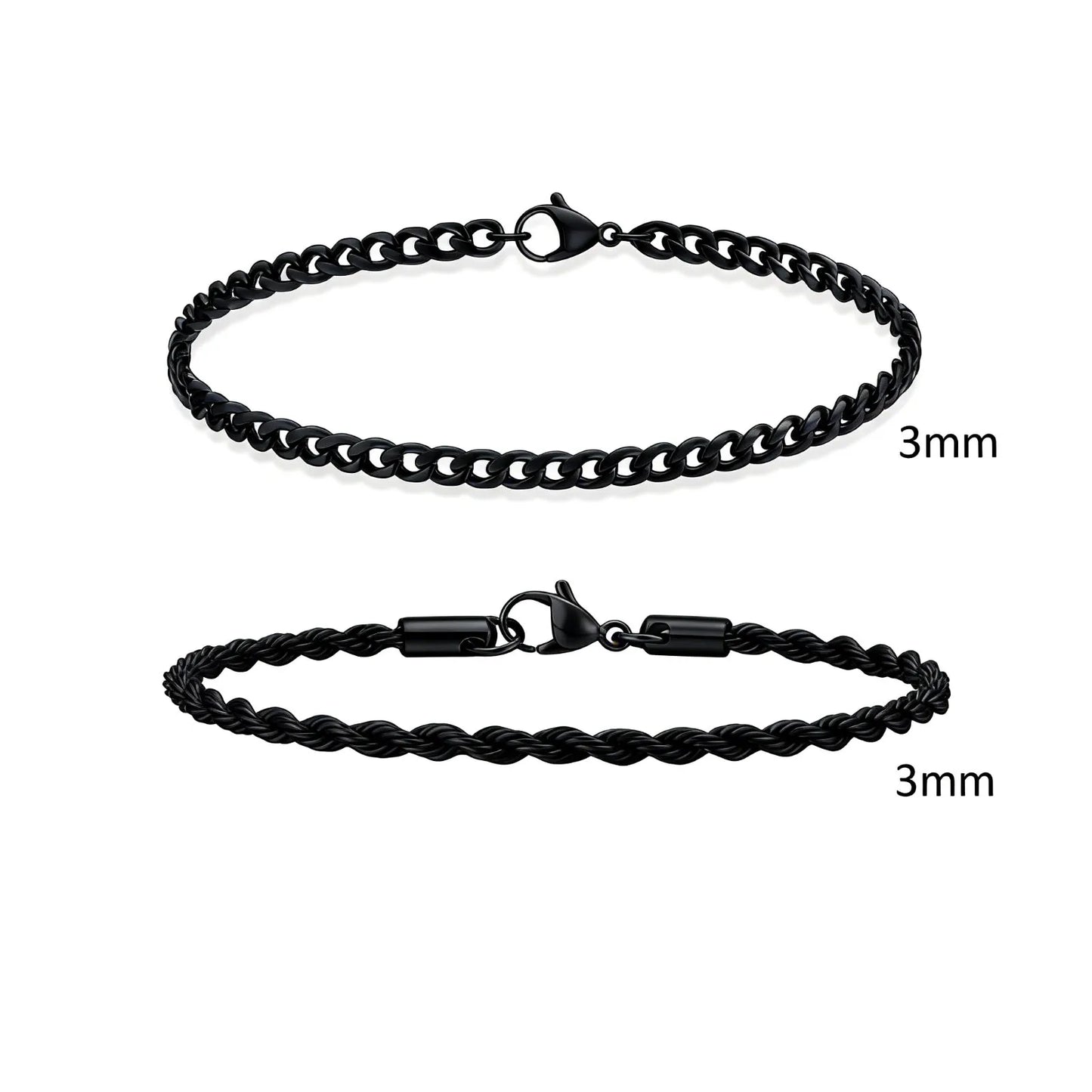 Men's Stainless Steel Chain Bracelet Set