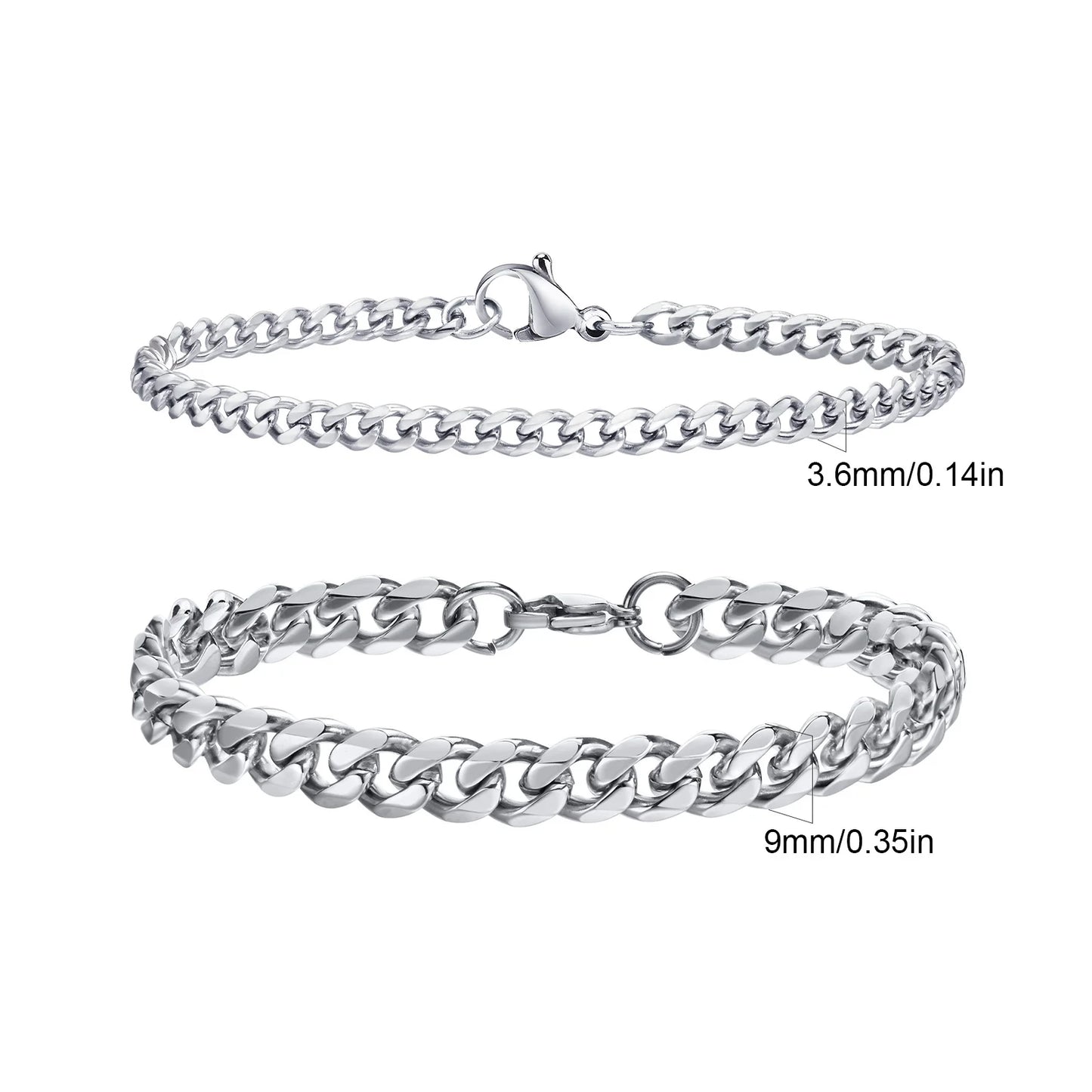 Men's Stainless Steel Chain Bracelet Set